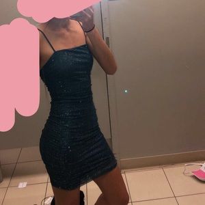 green sparkly dress